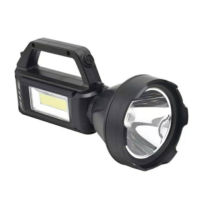 Акумулаторен LED фенер, IP65, 6000K, черен