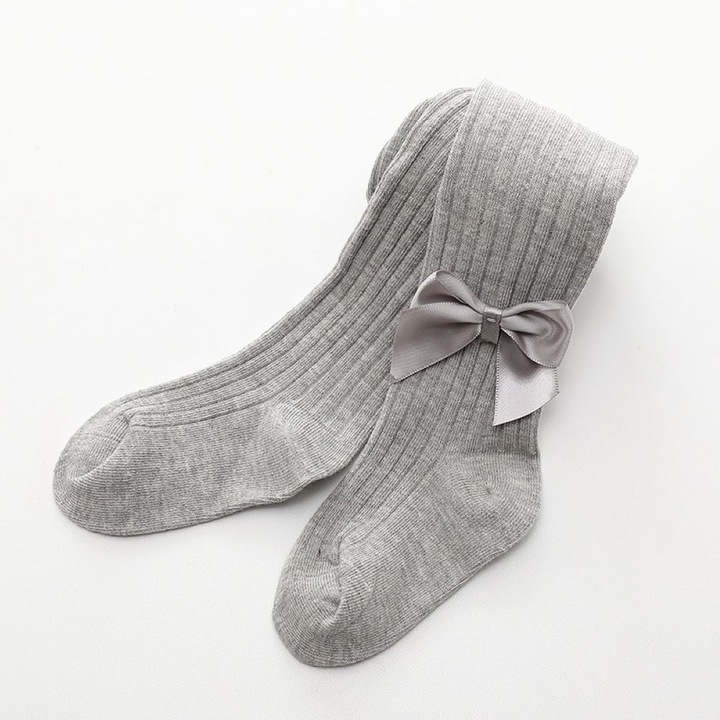 Чорапи с панделки, подходящи за пролет-есен, размер М приблизително 45 см, сиви