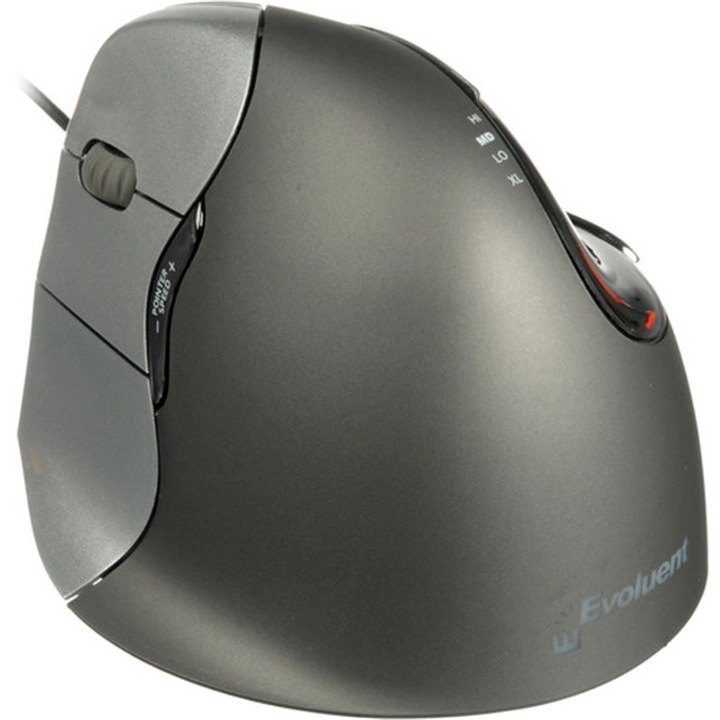 Evoluent Vertical Mouse 4 Left Vezetékes ergonomikus balkezes egér - Ezüst/Fekete (VM4L)