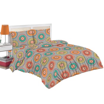 Set lenjerie de pat (cearsaf + husa pilota + 2 huse perne) pentru pat de dimensiuni 160x200 cm, 132TC, 100% bumbac, multicolor Set lenjerie de pat (cearsaf + husa pilota + 2 huse perne) pentru pat de dimensiuni 160x200 cm, 132TC, 100% bumbac, multicolor