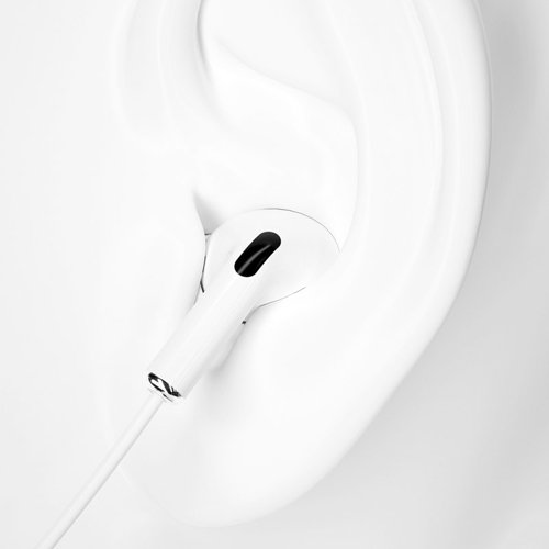 Casti in-ear cu volum control si microfon, conector jack 3.5 mm, lungime fir 1.2 m, Alb