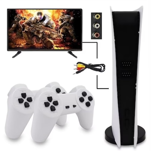 Consola de jocuri video, conectivitate wireless, cu 2 controller wireless, cu 200 de jocuri incorporate, alb