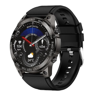 Ceas smartwatch barbati TechONE® DM50, 1.43 inch AMOLED, apel bluetooth 5.0 HD, multi sport, ritm cardiac multi point, tensiune, oxigen, carcasa metalica, difuzor, NFC, IP68, negru