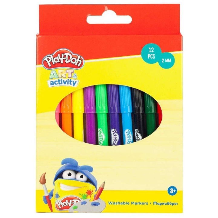 Play-Doh kimosható filctoll 2mm 12 db-os