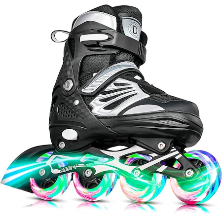 Role reglabile pentru copii si adulti, roti cu lumini din silicon, 4 ...