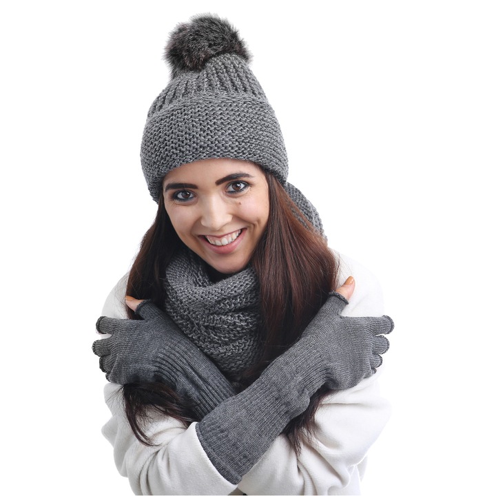 Ръкавици без пръсти Nandy, Дамски, Тъмносив