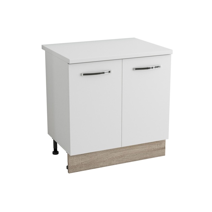 Masca chiuveta, Alfa, alb/sonoma, blat alb, PAL, 80x83x60 cm