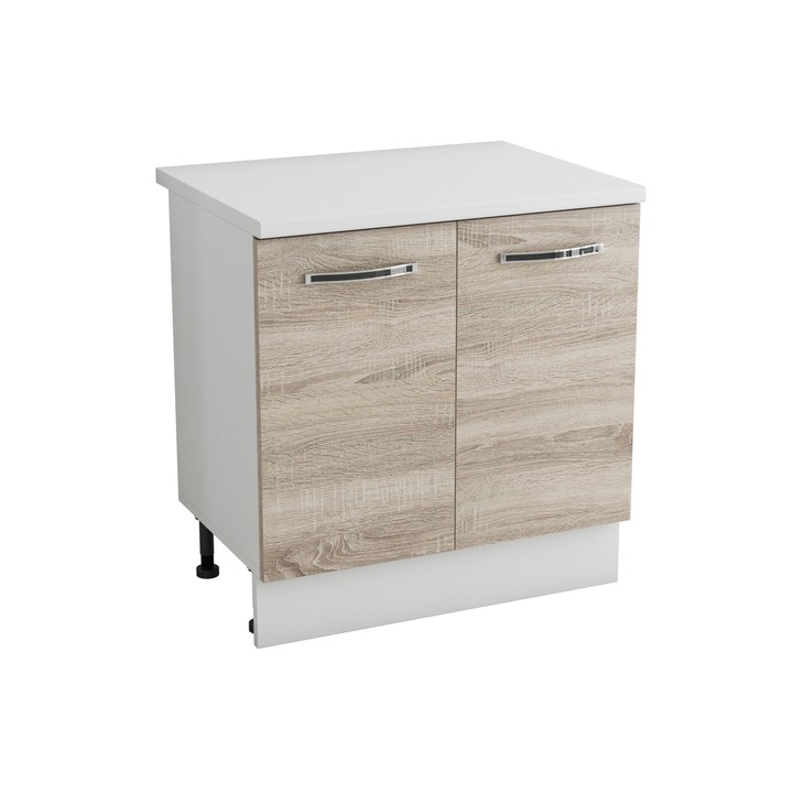 Masca chiuveta, Alfa, sonoma/alb, blat alb, PAL, 80x83x60 cm