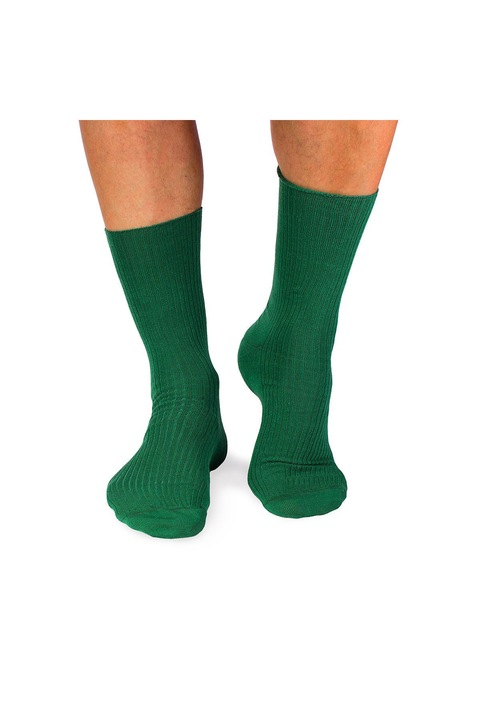 Дълги памучни чорапи без ластик Тъмнозелени