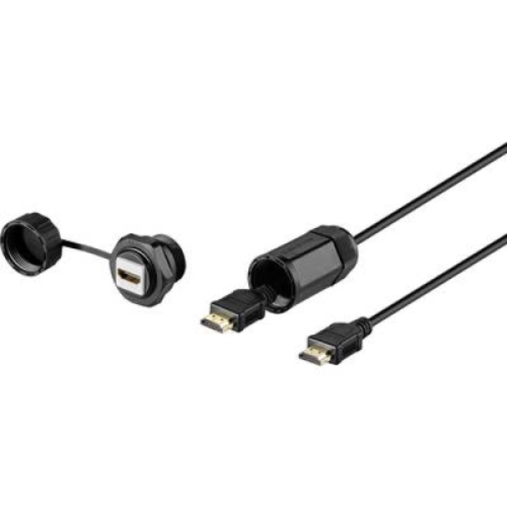 Renkforce HDMI свързващ кабел [1x HDMI щепсел - 1x HDMI гнездо] черен водоустойчив (RF-3770958)