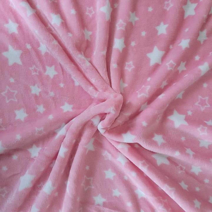 Cocolino babatakaró, YLOTECH®, 75x100 cm, rózsaszín, fehér csillagokkal