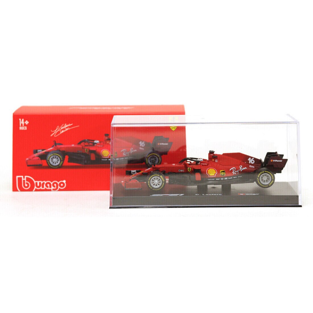 BURAGO 1/43 FERRARI F1 SF21 N.16 2021 CHARLES LECLERC MODELLINO