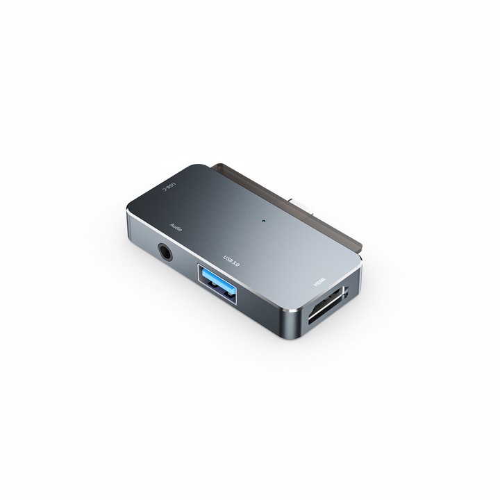 IKATAK 4 в 1 адаптер, USB-C към HDMI 4k 30HZ, 1 x USB3.0, аудио, 1 x USB-C, съвместим с Apple iPad Pro