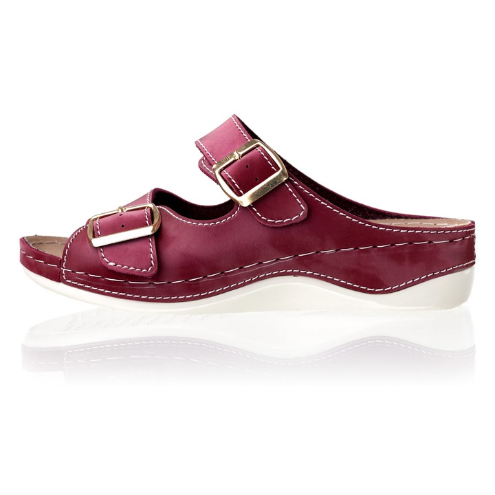 Papuci confort dama Tellus 25-28, Bordo