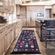 Килим за кухня Kino Carving 70x140см, 100% полиестер, височина плюс 6 мм, тегло 800 гр/кв.м, противоплъзгащ, гръб от PVC с точки, модел с бордюр с цветя