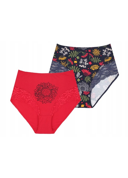 Lenjerie de dama, Emili, 2 Bucati, Elastan, Bumbac, Multicolor, M