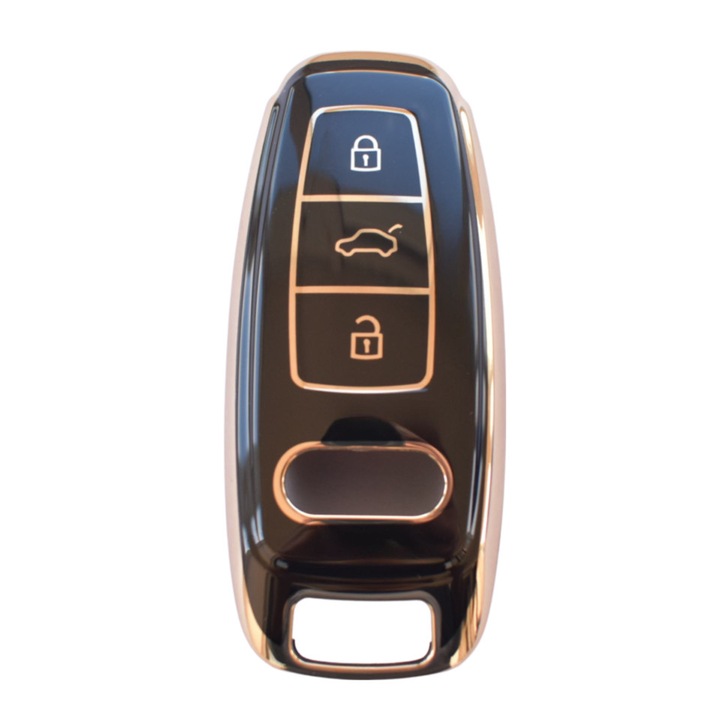 Carcasa protectie telecomanda auto Audi A3 A6 A7 A8 E-Tron S3 S6 RS6 S7 RS7 Q7 SQ7 Q8 SQ8 culoare negru