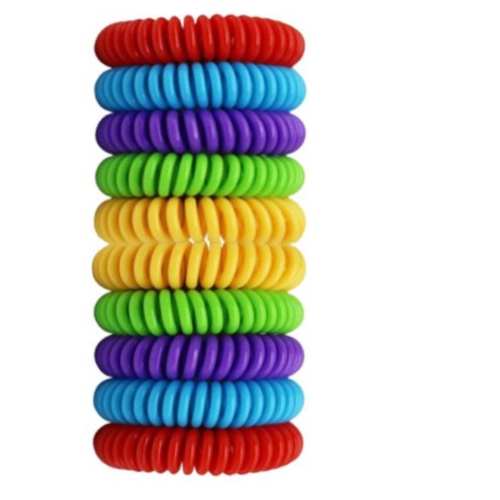 Set 10 bratari impotriva tantarilor, EVA, Rezistent la apa, Multicolor