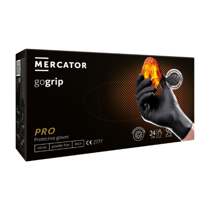 MERCATOR® gogrip black, M, Nitril, 50