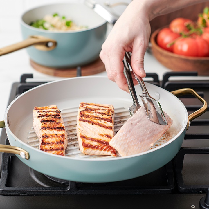 Grill serpenyő, PADOVA, Világoskék 28 cm, GreenPan