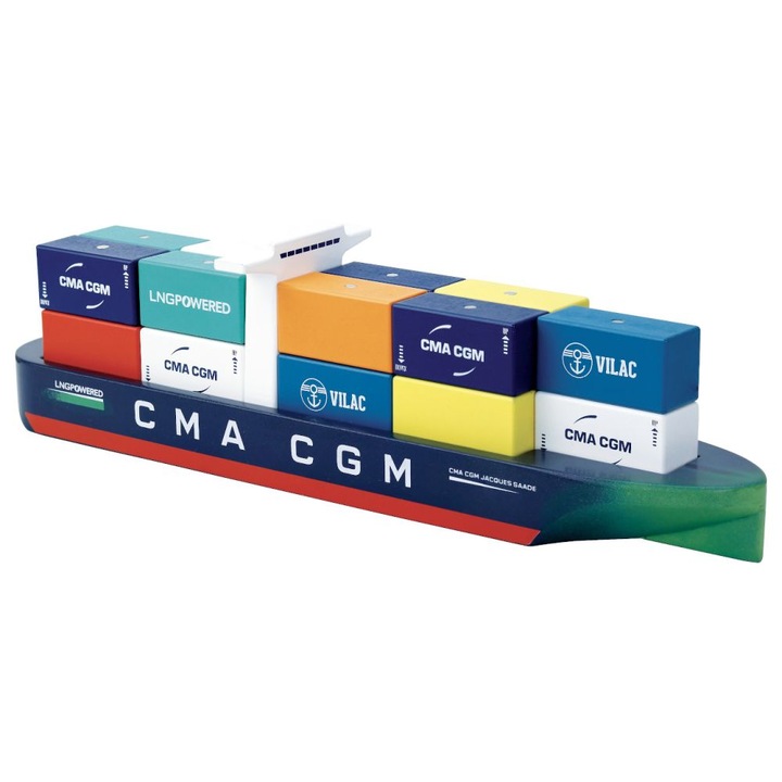 Teherszállító hajó + mágneses konténerekVilac, Fa, Többszínű