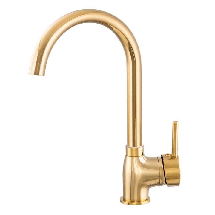 Смесител за кухненска мивка Granitan, Бял/Златист