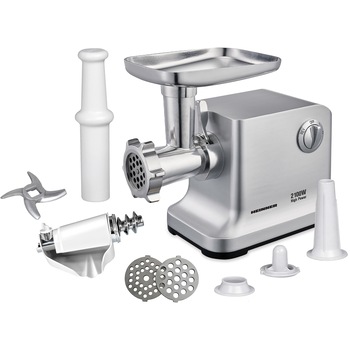 Masina de tocat Heinner MG-2100SS, 2100W, Accesoriu rosii, Accesoriu carnati, Cutit si site inox, Silver Masina de tocat Heinner MG-2100SS, 2100W, Accesoriu rosii, Accesoriu carnati, Cutit si site inox, Silver