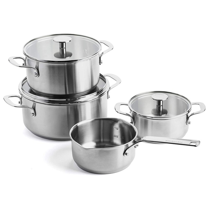 Комплект стоманени тенджери - 7 части / KitchenAid