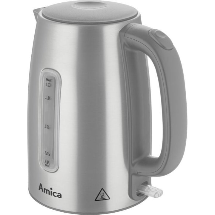 Fierbator Electric, Aigostar, 2200W, 1.7 L, cu led, oprire automata, rotire 360 grade, inox