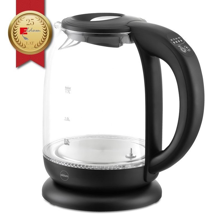 ELDOM C510C Lumi 1,7 L 2200 W Fekete elektromos vízforraló