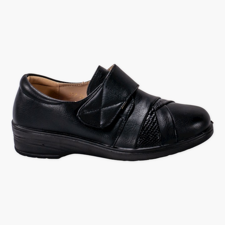 Pantofi casual elleo piele ecologica negru, Negru