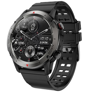 Ceas smartwatch barbati TechONE® NX9 Gorilla, 1.39 inch TFF IPS HD, multi sport, apel bluetooth 5.0 HD, ritm cardiac multi point, tensiune, oxigen, carcasa metalica, difuzor, IP68, negru