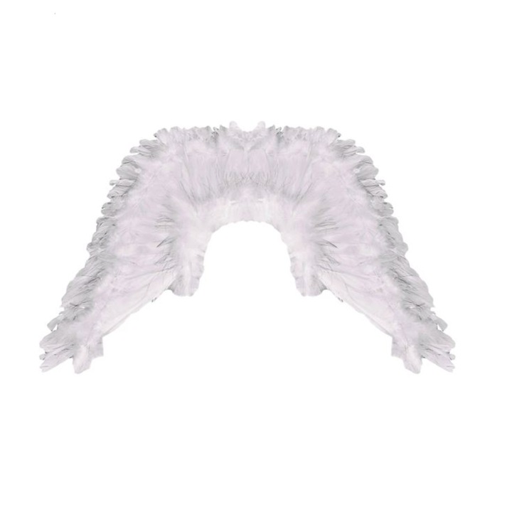 Ангелски крила с еластично закопчаване, бели лебедови пера за различни събития, 70 х 50 см, бяло