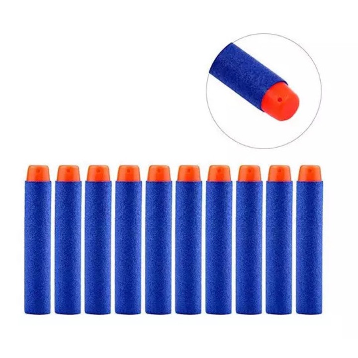 Set 10 gloante, munitie de burete pentru arme sau pistole 7,2 cm