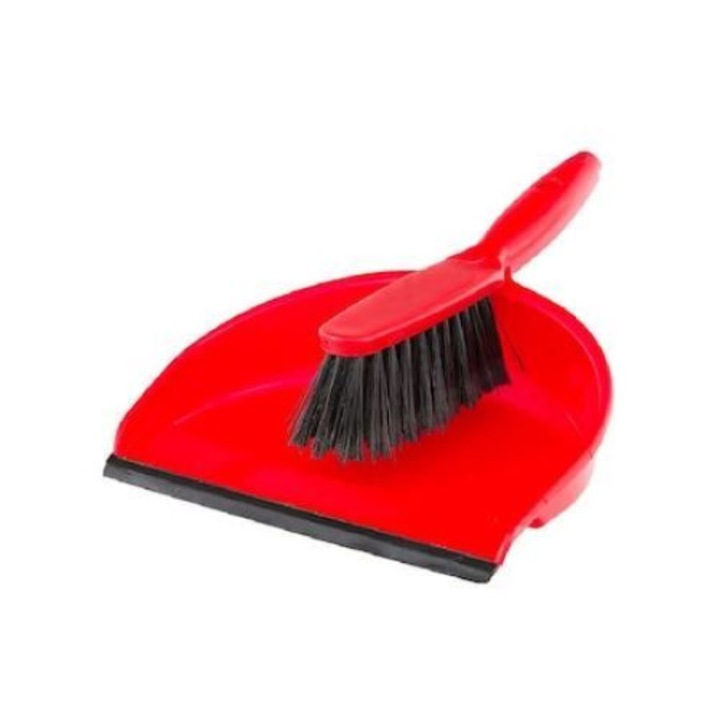 Faras cu lamela si perie din plastic, rosu