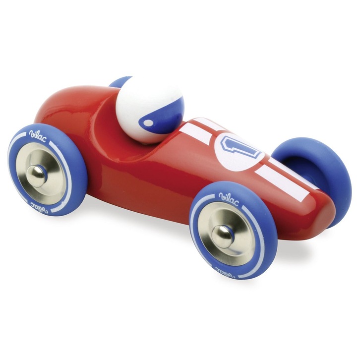Masinuta de jucarie Vilac, Lemn, Rosu/Albastru