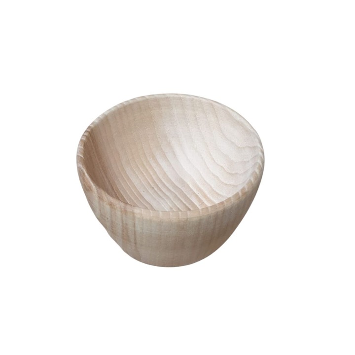 Bol din lemn natural, diametru 9.5 cm