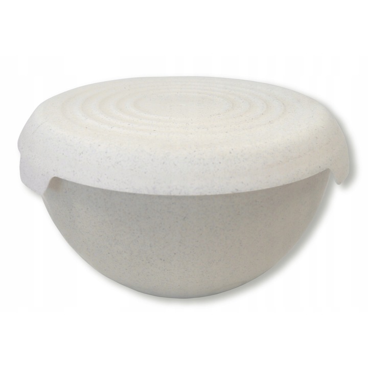 Bol bucatarie cu capac 6L pentru salate, mancare, depozitare, Practic, BIO Bej