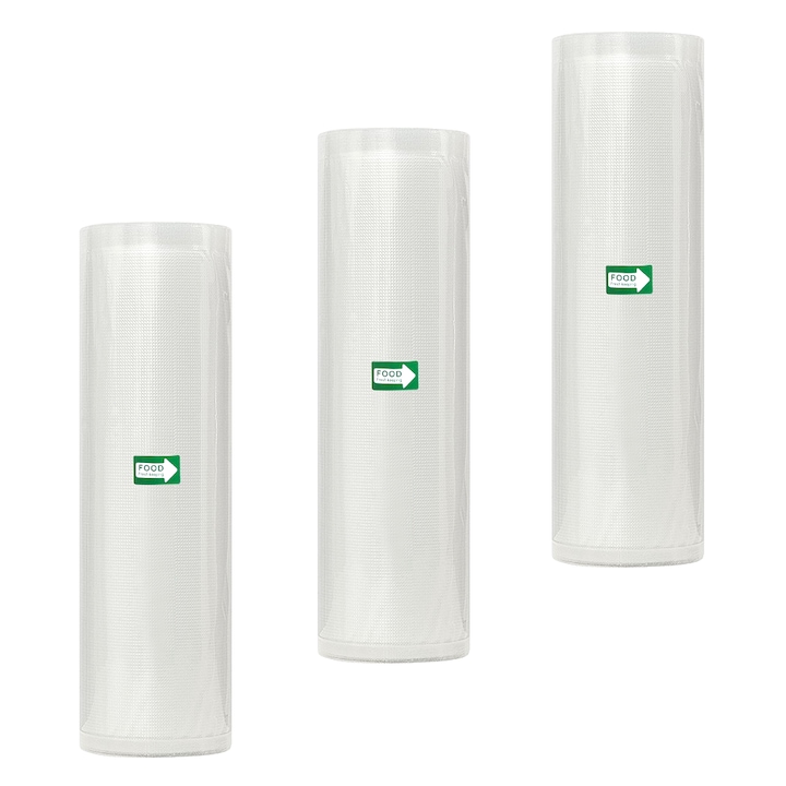 Set 3 role pentru vidat, TopGearWorld, Polietilena/Poliamida, 28x500cm, Transparent