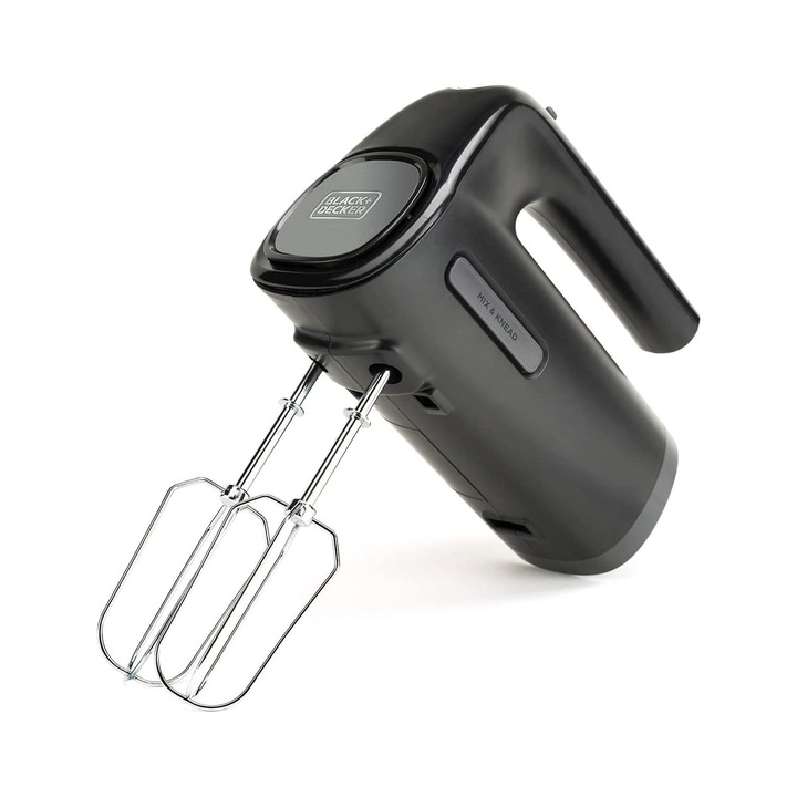 Ръчен миксер, Black & Decker, 5 скорости, Turbo функции, Black
