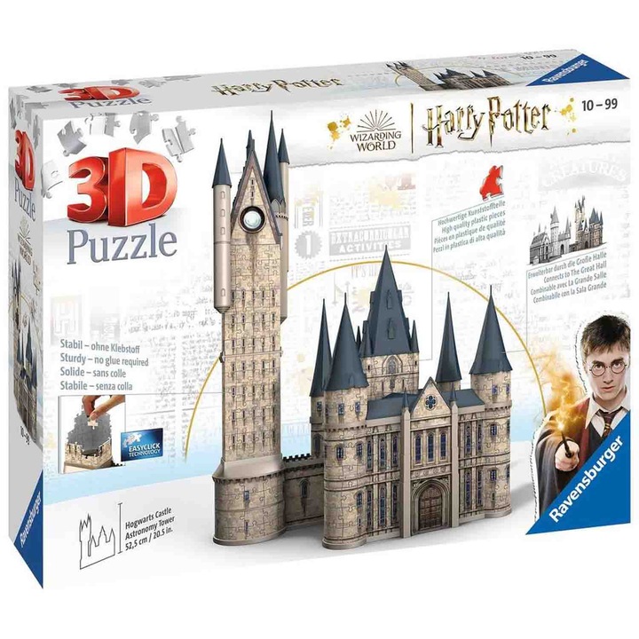 Пъзел 3D Ravensburger - Хари Потър, Hogwarts, Астрономическа кула, 540 части