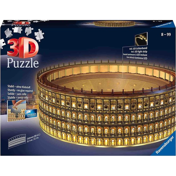 Пъзел 3D Ravensburger - Колизеум, С LED, 216 части