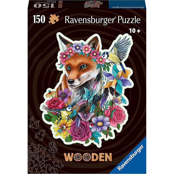 Пъзел Ravensburger Wooden - Лисица, 150 части