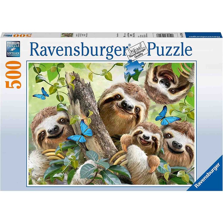 Puzzle, Ravensburger - Mosolygó lajhárok, 500 db