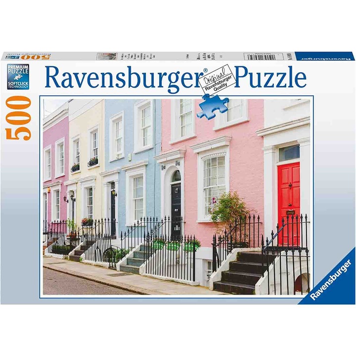 Пъзел Ravensburger - Цветни къщи, 500 части