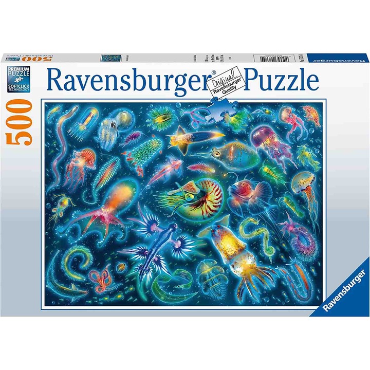 Puzzle Ravensburger - Színes tengeri fajok, 500 db