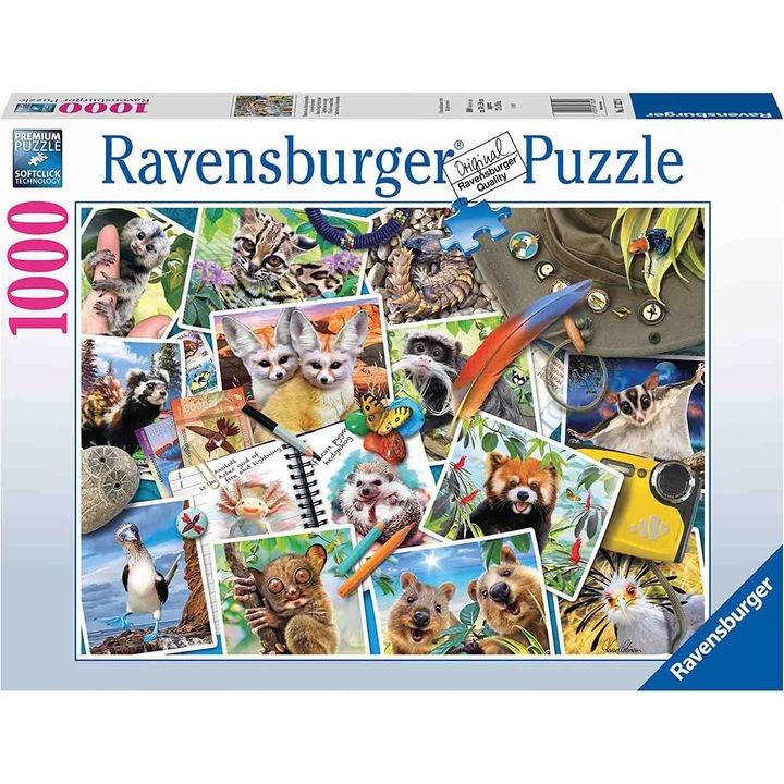 Пъзел Ravensburger - The travel diary of animals, 1000 части