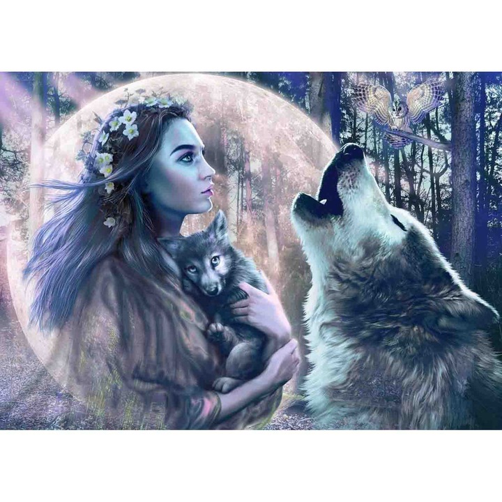 Пъзел Ravensburger - Жена с вълци, 1000 части