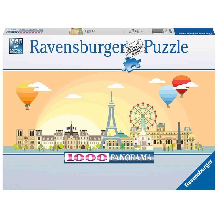 Puzzle Ravensburger - Panorama Paris, 1000 piese