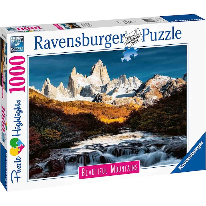 Puzzle Ravensburger Beautiful Mountains - Fitz Roy, Patagónia, 1000 darab